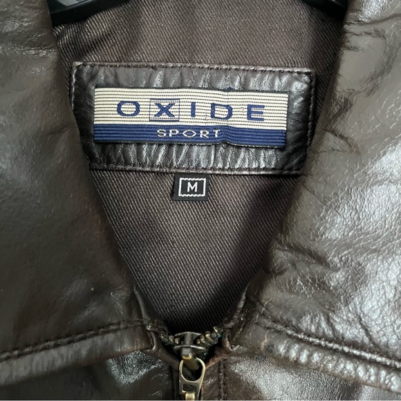 MENS SIZE M BROWN LEATHER JACKET BY OXIDE - Picture 9 of 15